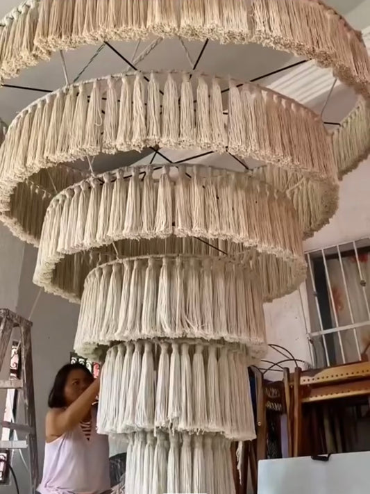 Mexican Handmade Tassel Chandelier- Karenina CoLores Decor | Mexican Artisan Decor