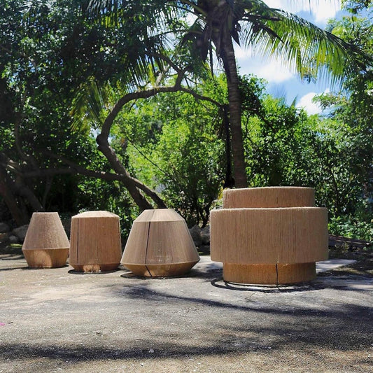 Mexican Handmade Macrame Set-of 4 Chandeliers- Uxul CoLores Decor | Mexican Artisan Decor