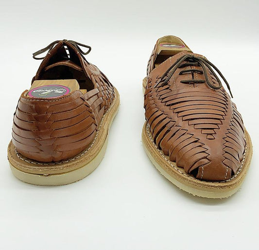 Mexican Artisan Mens Premium Leather Casual Lace Huarache Sandal Colores Decor