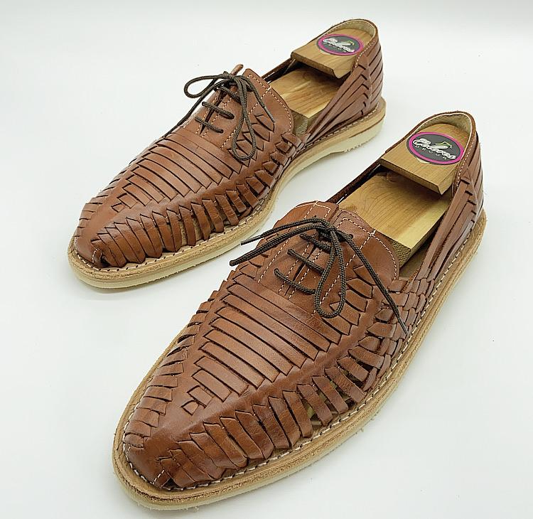 Cognac Mexican Huaraches- Mens Mexican Artisan Premium Leather Lace Huaraches CoLores Decor | Mexican Artisan Decor