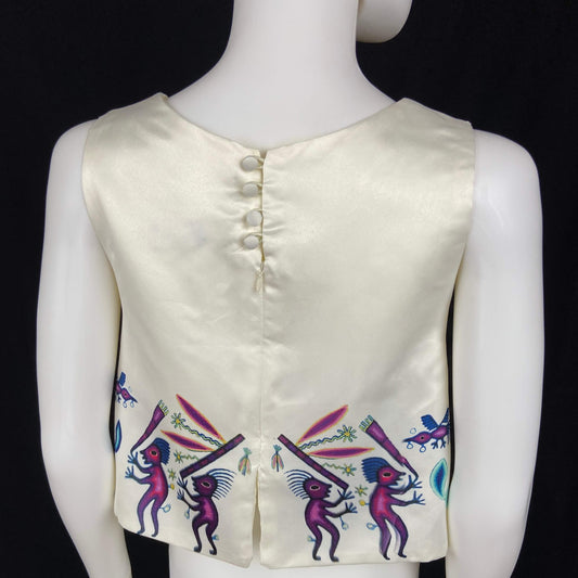 Mexican Fashion Crop Tops - Nayibi Mexico Folklore Huichol Crop Tops Colores Decor