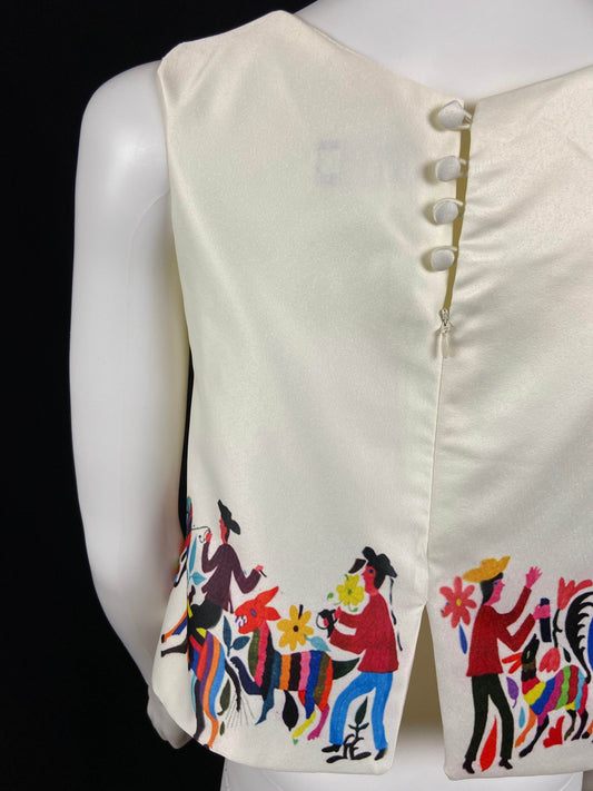 Mexican Fashion Crop Tops - Nayibi Mexico Folklore Otomi Crop Tops Colores Decor