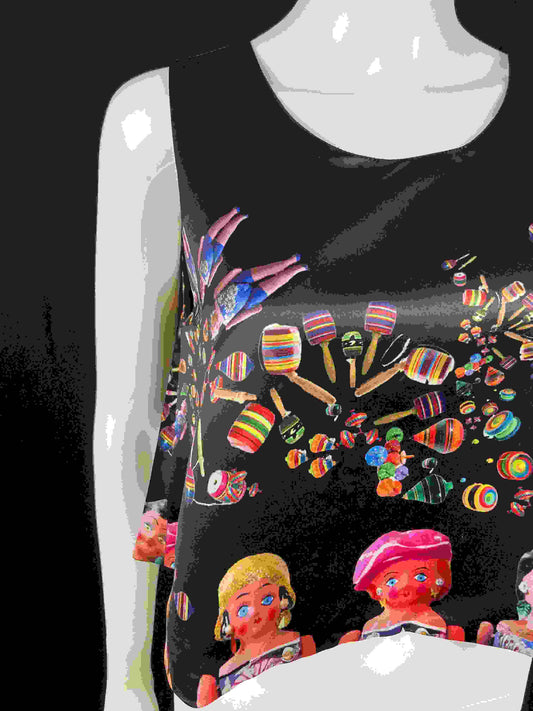 Mexican Fashion Crop Tops - Nayibi Mexico Folklore Doll Crop Tops Colores Decor