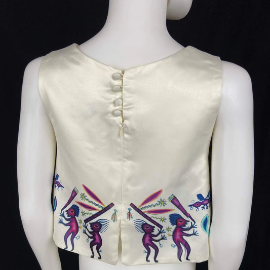 Mexican Fashion Crop Tops - Nayibi Mexico Folklore Huichol Crop Tops Colores Decor