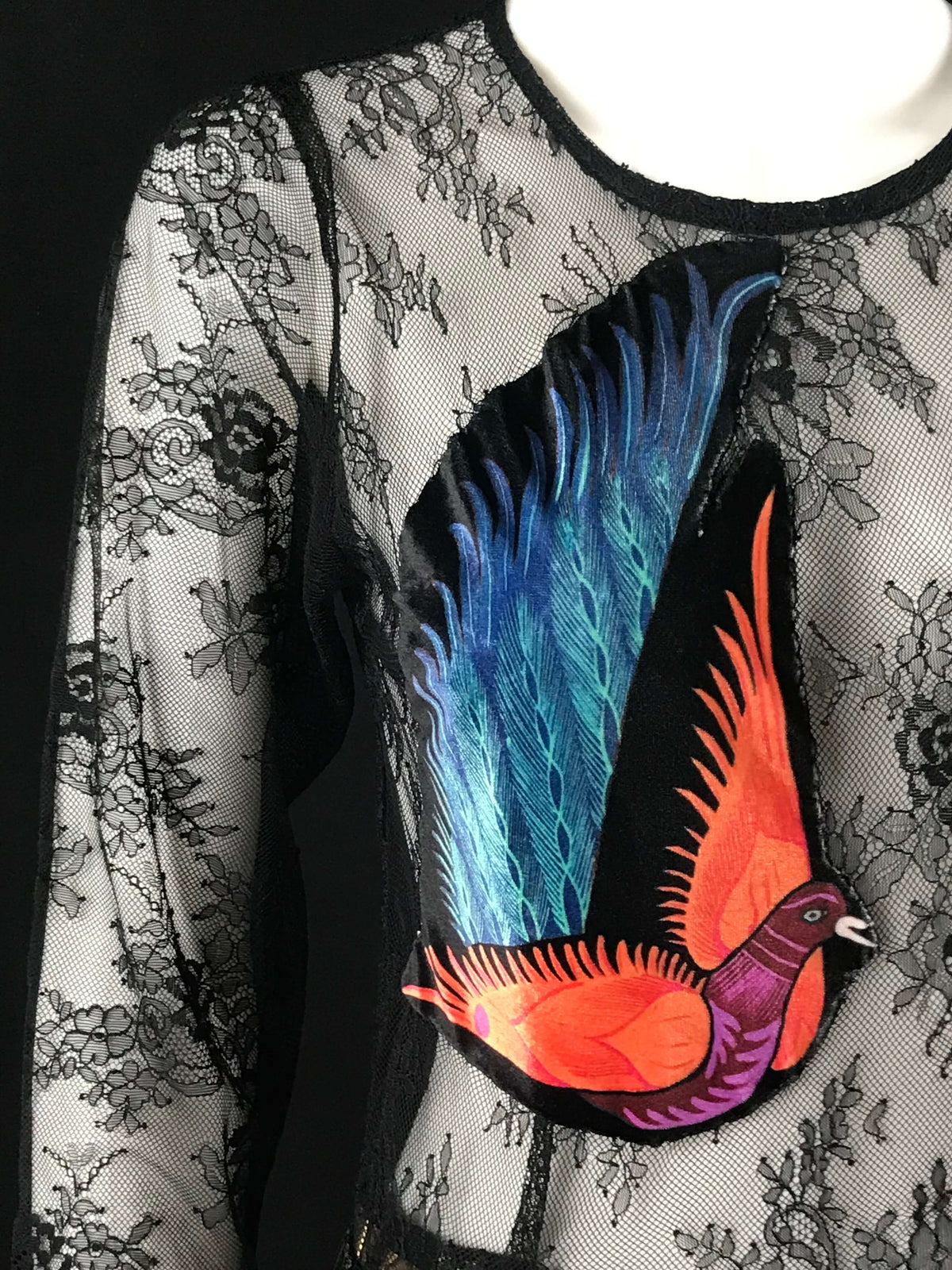 Mexican Fashion Embroidered Dress - Nayibi Mexico Amate Birds Black Dress Colores Decor