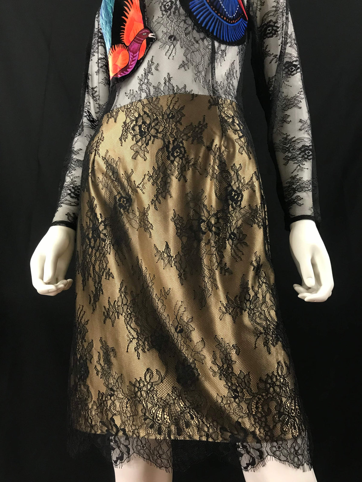 Mexican Fashion Embroidered Dress - Nayibi Mexico Amate Birds Black Dress Colores Decor