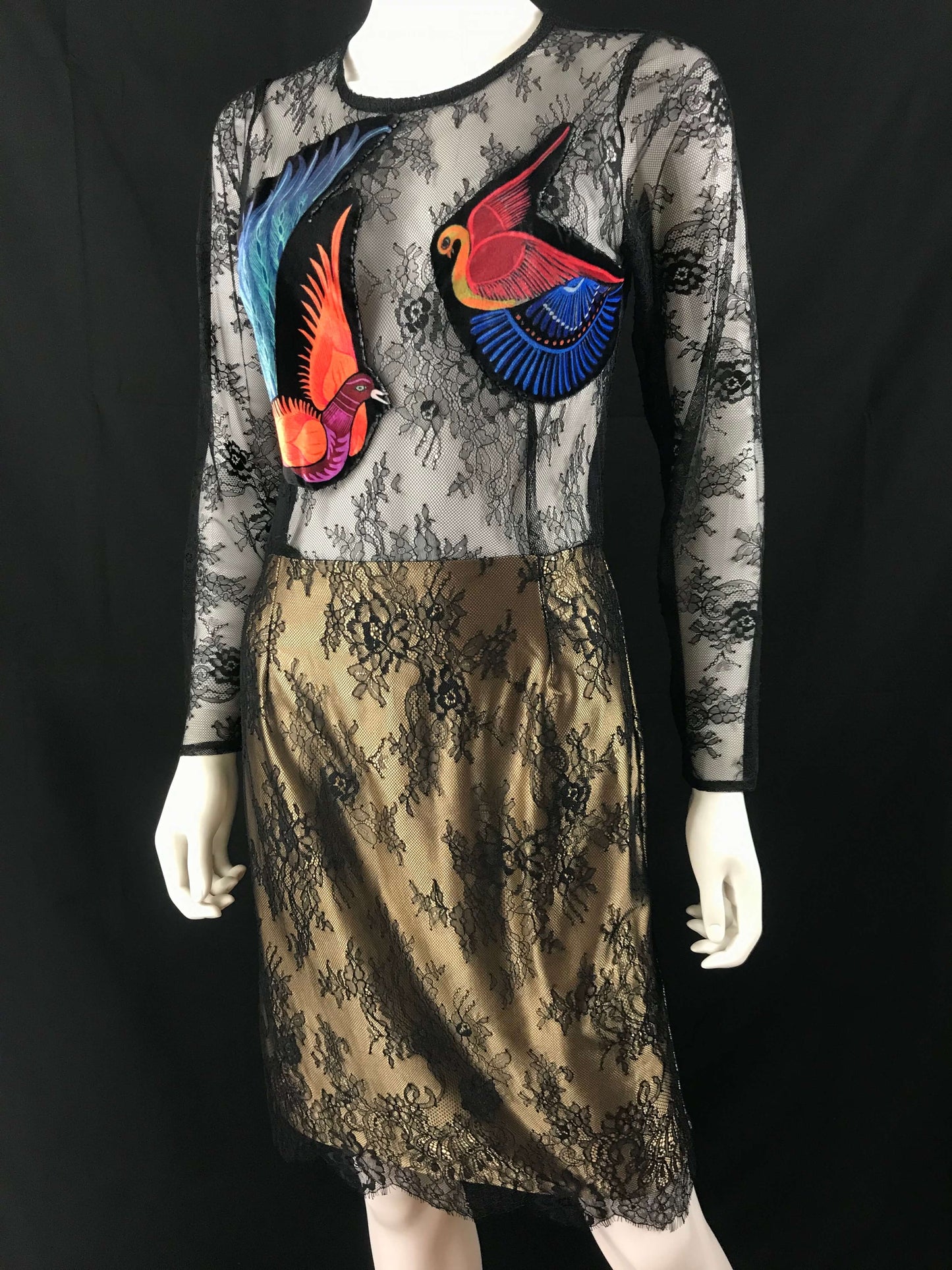 Mexican Fashion Design Ámate Birds Black Dress Colores Decor