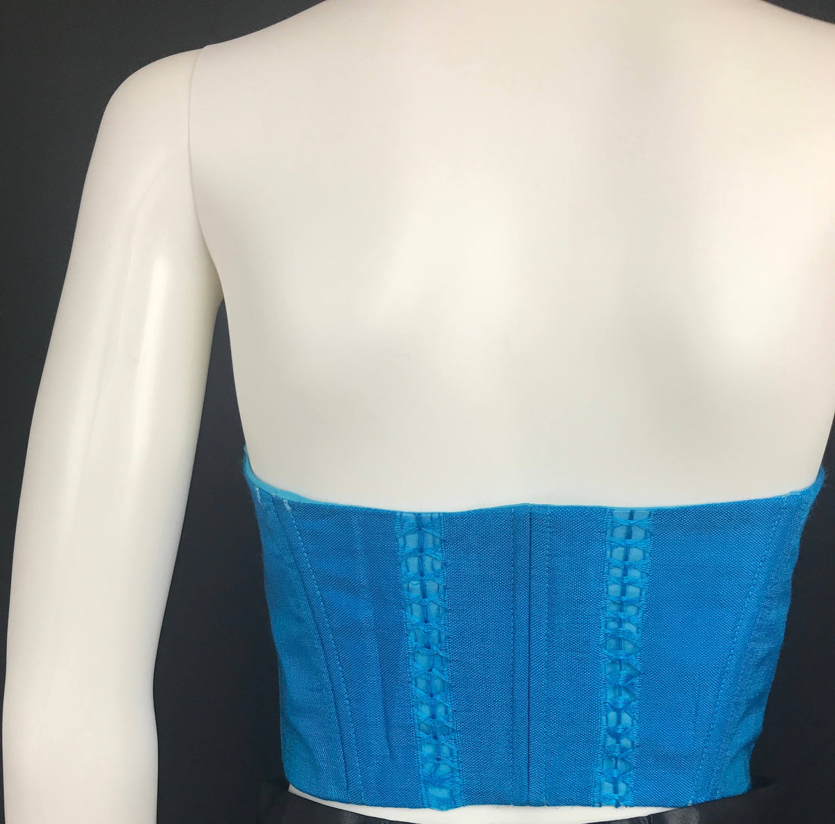 Mexican Fashion Embroidered Corset - Nayibi Mexico Potosi Blue Corset Colores Decor