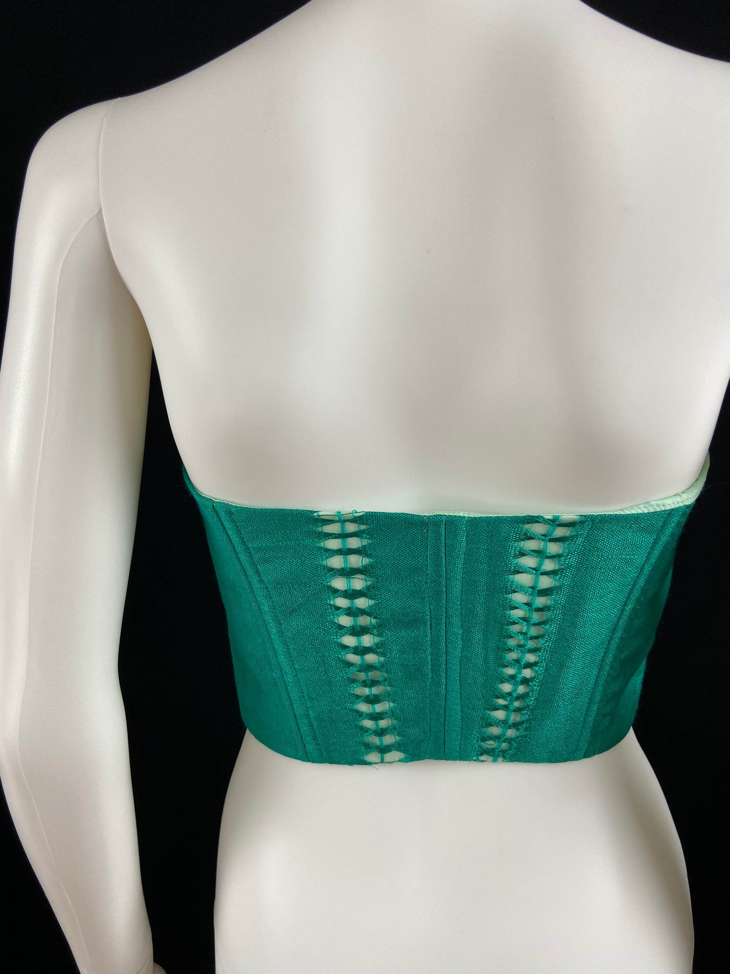 Mexican Fashion Embroidered Corset - Nayibi Mexico Potosi Teal Corset Colores Decor