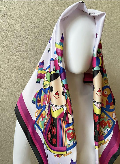 Mexican Fashion Designer Silk Scarf