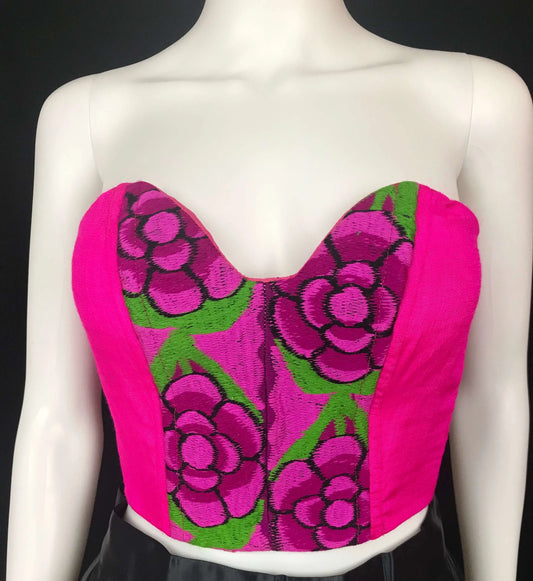 Mexican Fashion Embroidered Corset - Nayibi Mexico Oaxaca Rosa Corset Colores Decor