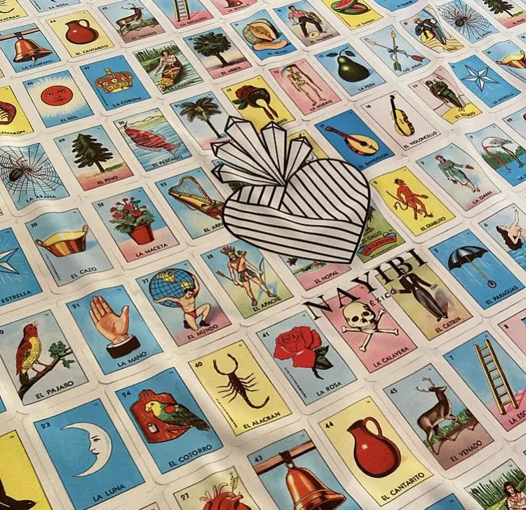 Mexican Fashion Silk Scarf - Nayibi Mexico Folklore Loteria Scarf Colores Decor