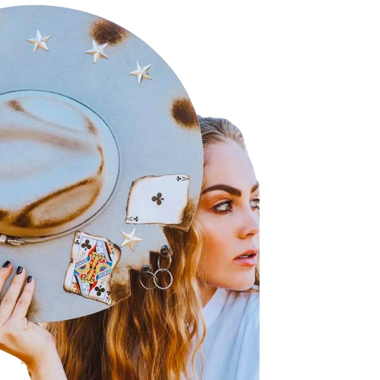 Mexican Handcrafted Wide Brim Cowboy Hat | BurnBaby Burn Gray Colores Decor