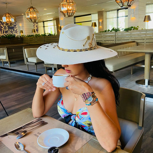 Mexican Handcrafted Wide Brim Palm Cowboy Hat | Los Cabos VIP 3 Styles in 1 Colores Decor