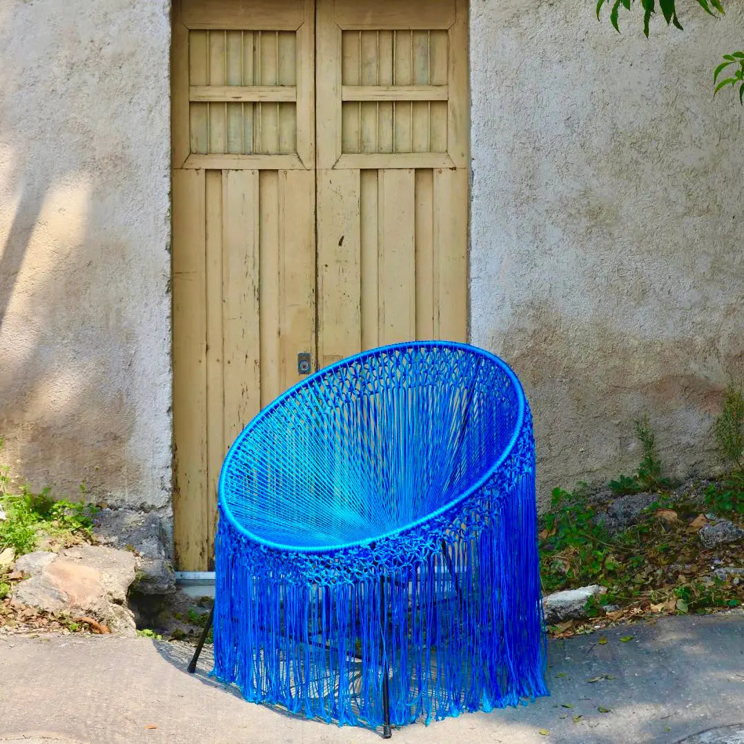 Mexican Handmade Acapulco Macrame Chair- Breeze CoLores Decor