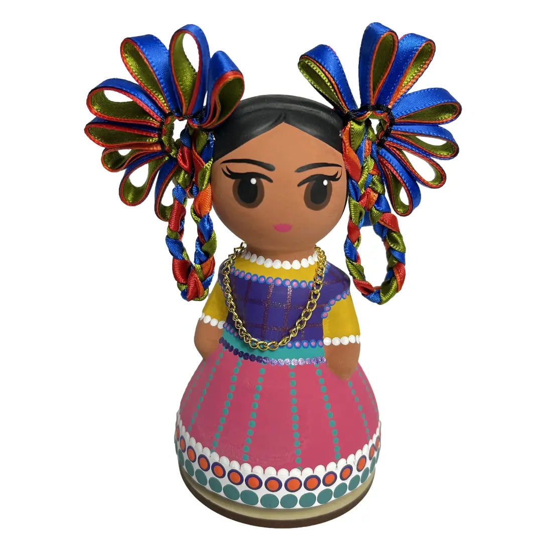 Mexican Handmade Clay Folklore Figurines- Estado de Mexico CoLores Decor l Mexican Artisan Decor