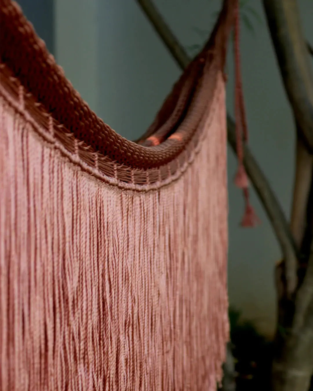 Mexican Handmade Hammock- Oro Rosa Flecos CoLores Decor l Mexican Artisan Decor
