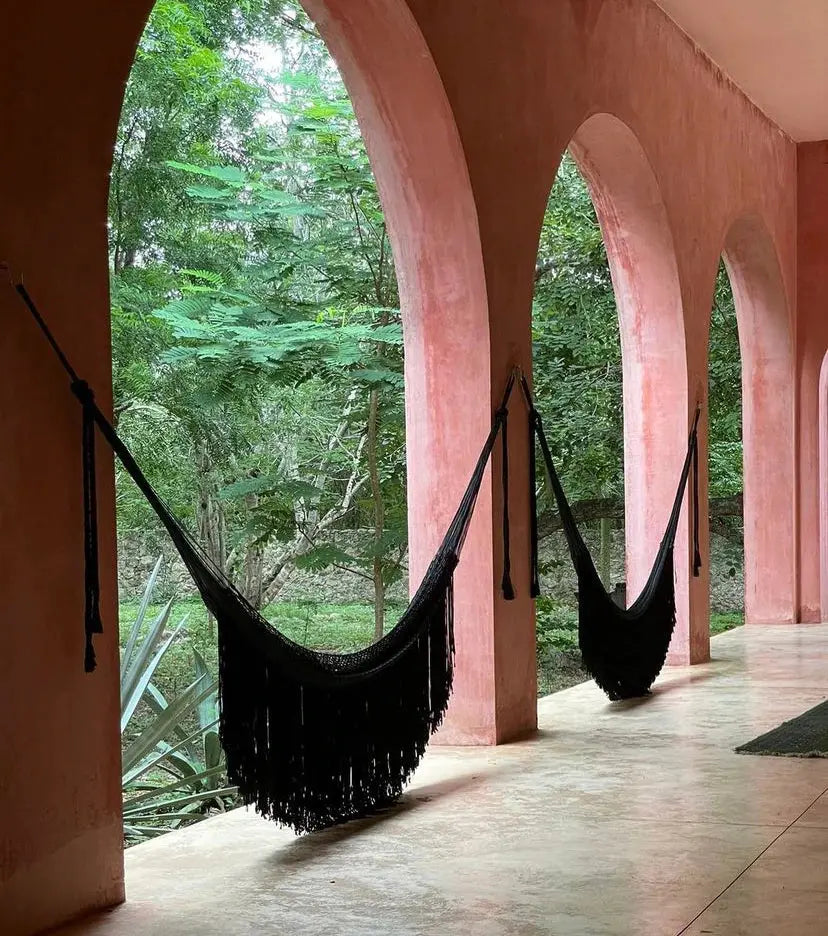 Mexican Handmade Hammock- Oro Rosa Flecos CoLores Decor l Mexican Artisan Decor