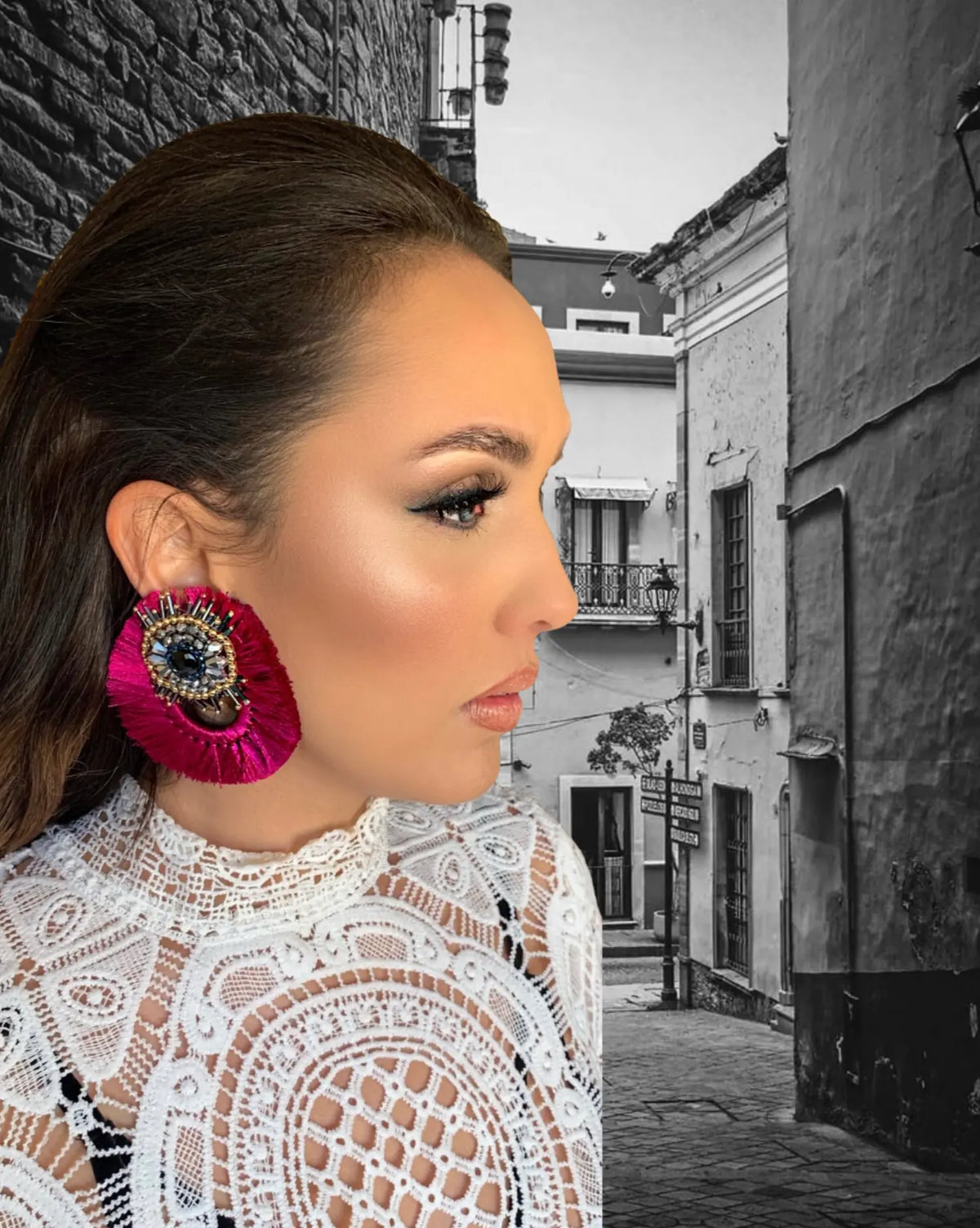 Mexican Handmade Tassel Bead Statement Earrings | Eskua Colores Decor