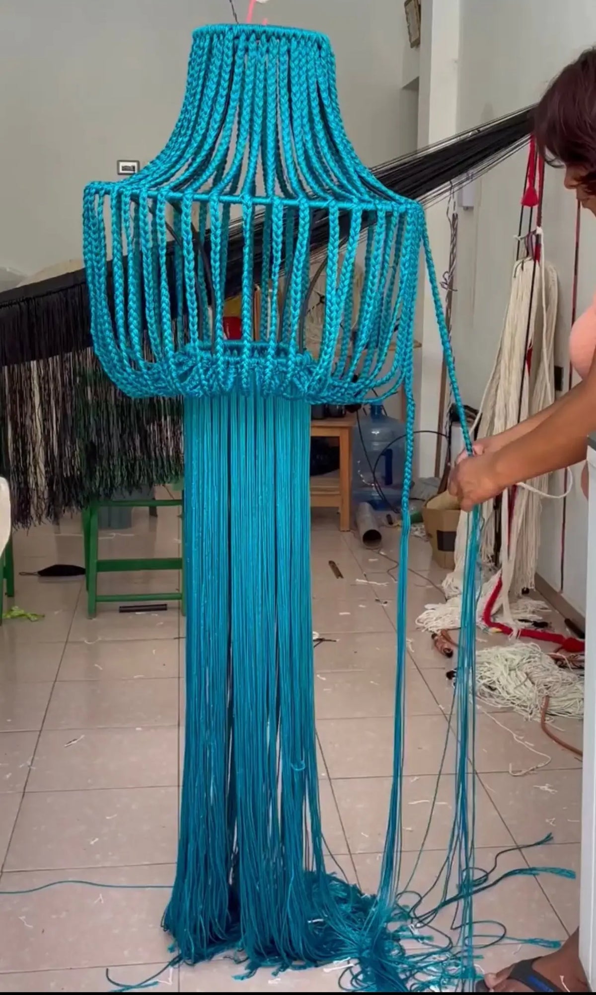 Mexican Handmade Tassel Chandelier- Bebi CoLores Decor | Mexican Artisan Decor