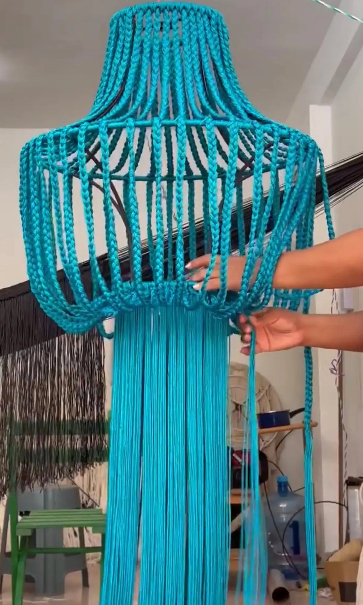Mexican Handmade Tassel Chandelier- Bebi CoLores Decor | Mexican Artisan Decor