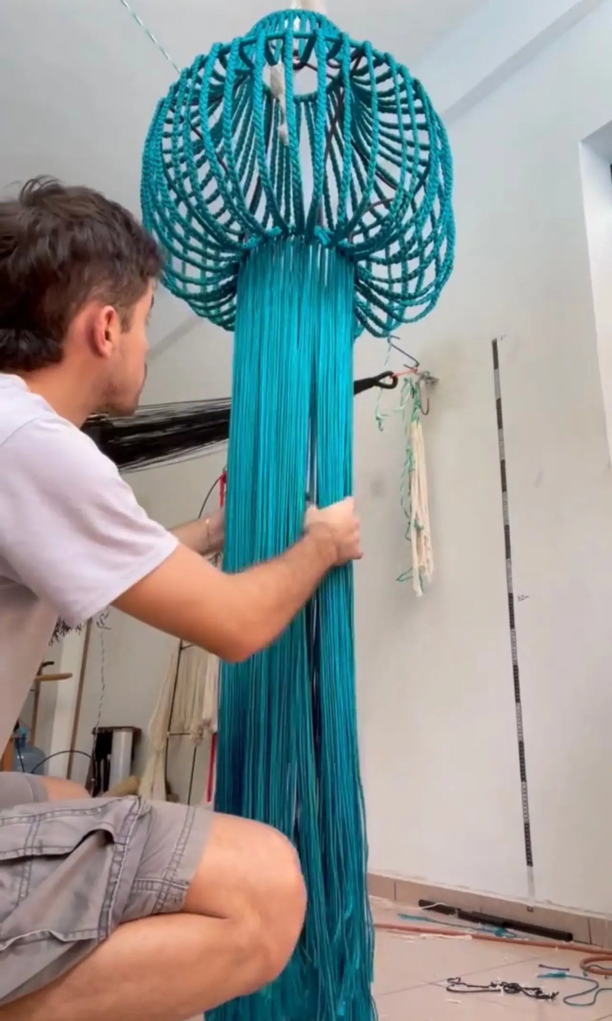 Mexican Handmade Tassel Chandelier- Bebi CoLores Decor | Mexican Artisan Decor