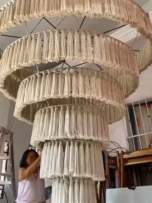 Mexican Handmade Tassel Chandelier- Kukulkan CoLores Decor | Mexican Artisan Decor