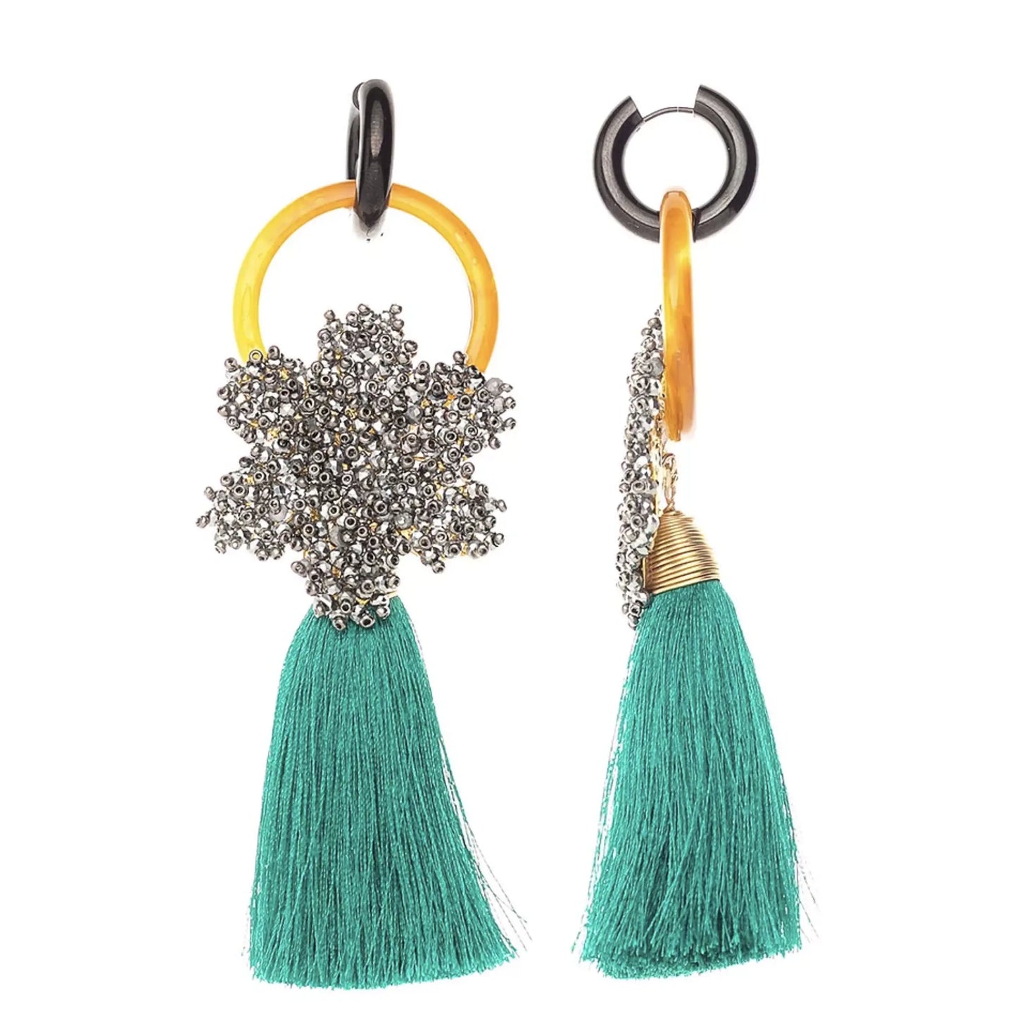 Mexican Handmade Tassel Statement Earrings | Uembekua Colores Decor