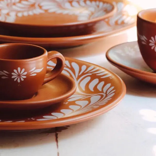 Mexican Porcelain 20-Piece Puebla Dinnerware Set CoLores Decor l Mexican Artisan Decor