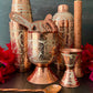 Mexican Handmade Copper 7-Piece Barware & Bar Tools Set- Silver Flowers CoLores Decor