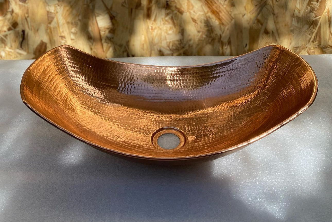 Mexican Hand Hammered Copper Sink- La Aurora CoLores Decor | Mexican Artisan Decor