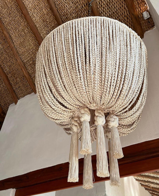 Mexican Handmade Braided Tassel Light Fixture-  CoLores CoLores Decor | Mexican Artisan Decor