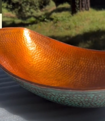 Mexican Hand Hammered Copper Sink- La Aurora CoLores Decor | Mexican Artisan Decor