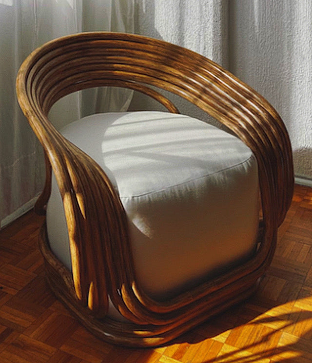 Mexican Hand Curved Rattan Chair- Lucina | CoLores Decor