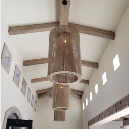 Mexican Handmade Jute Light Fixture- HaLia CoLores Decor | Mexican Artisan Decor