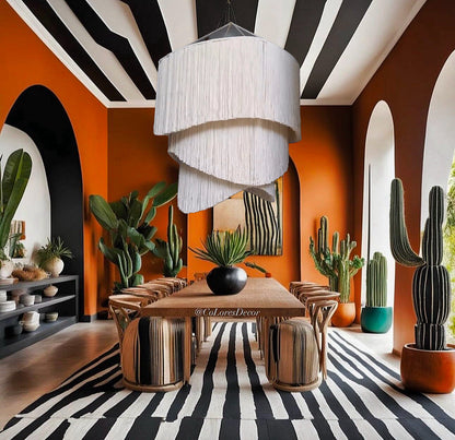 Mexican Handmade 3 Level Tassel Chandelier-  ArieLLa CoLores Decor | Mexican Artisan Decor