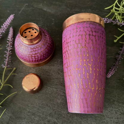 Mexican Handmade Copper 24 oz. Cobbler Shaker- Lavender CoLores Decor | Mexican Artisan Decor