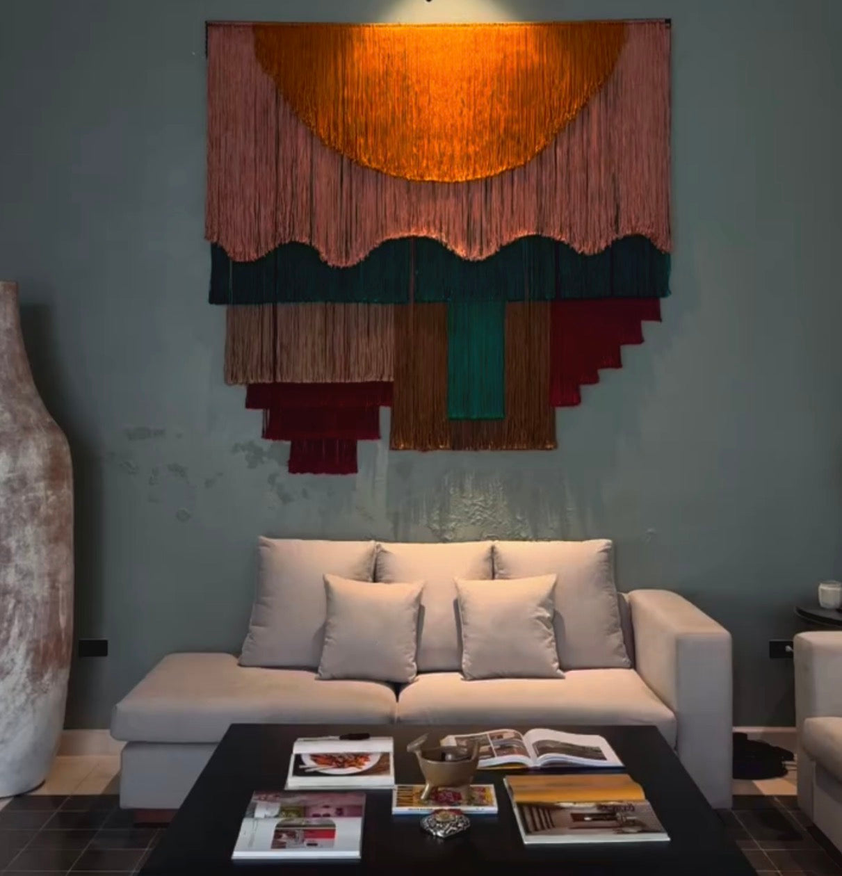 Mexican Handmade Fabric Art Wall Decor Art- Arandini “Sunrise” CoLores Decor l Mexican Artisan Decor