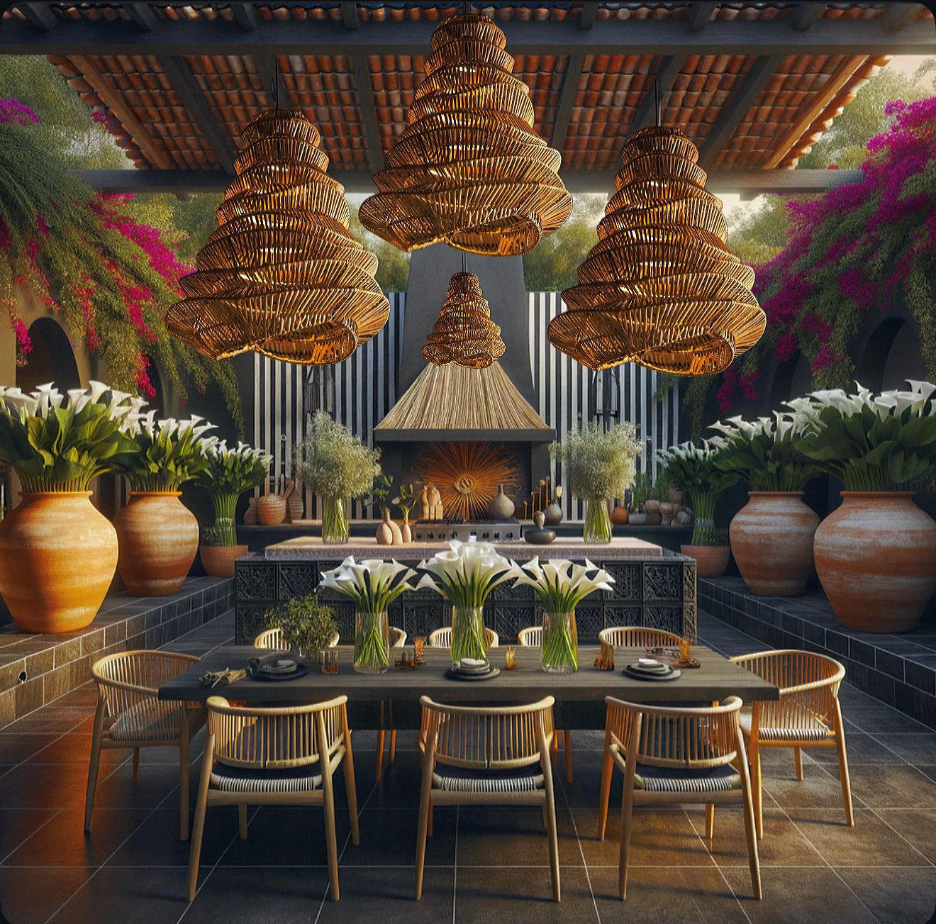 Mexican Handmade Tule Sea Weed Pendant- Zuhua CoLores Decor | Mexican Artisan Decor