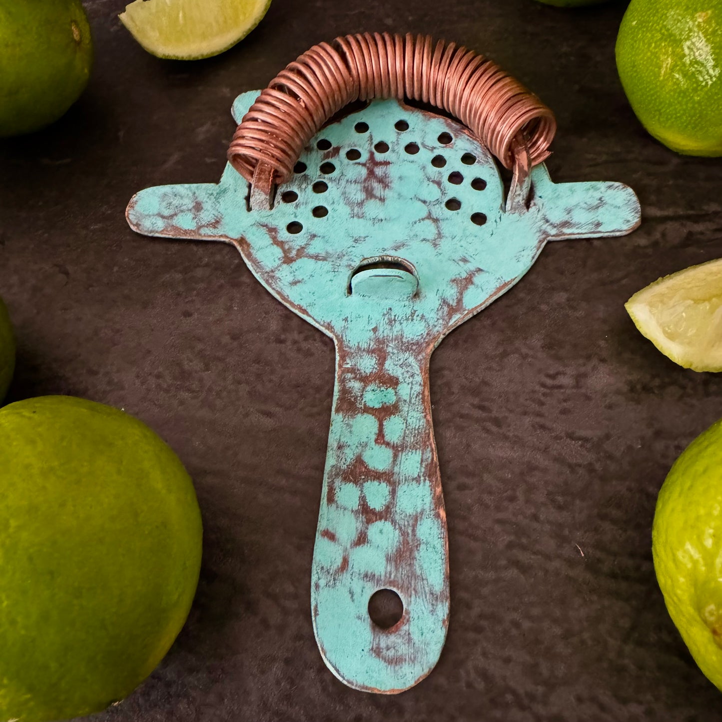 Mexican Handmade Copper Hawthorne Strainer- Emerald CoLores Decor | Mexican Artisan Decor