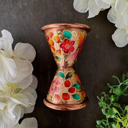 Mexican Handmade Copper Jigger - LYYE Flowers CoLores Decor | Mexican Artisan Decor
