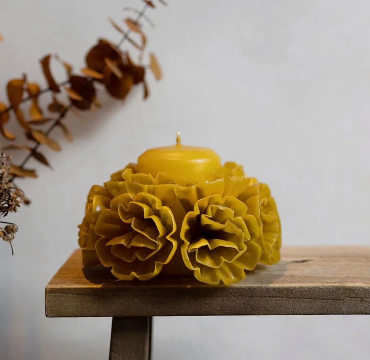 Mexican Handmade 3.9" Oaxaca Beeswax Candle- Xanat CoLores Decor
