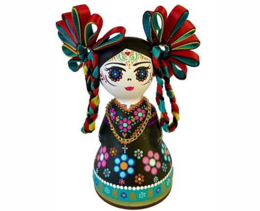 Mexican Handmade Clay Folklore Figurines- La Catrina