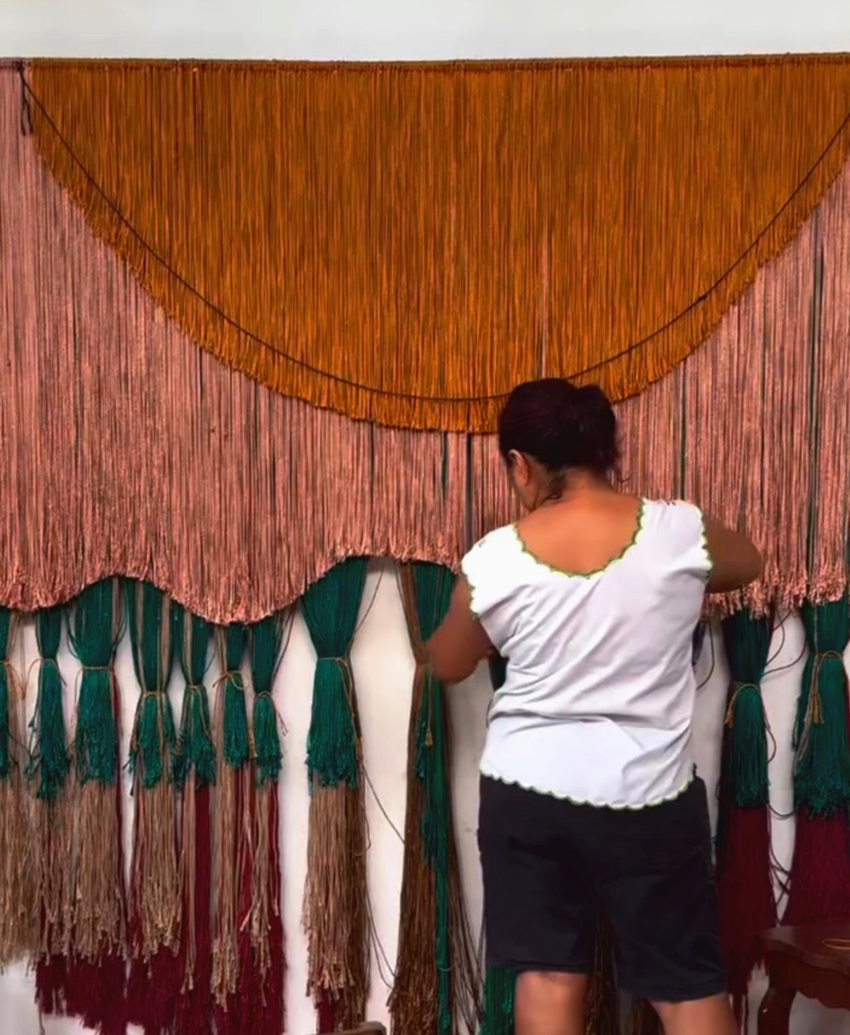 Mexican Handmade Fabric Art Wall Decor Art- Arandini “Sunrise” CoLores Decor l Mexican Artisan Decor