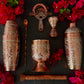 Mexican Handmade Copper 7-Piece Barware & Bar Tools Set- Silver Flowers CoLores Decor
