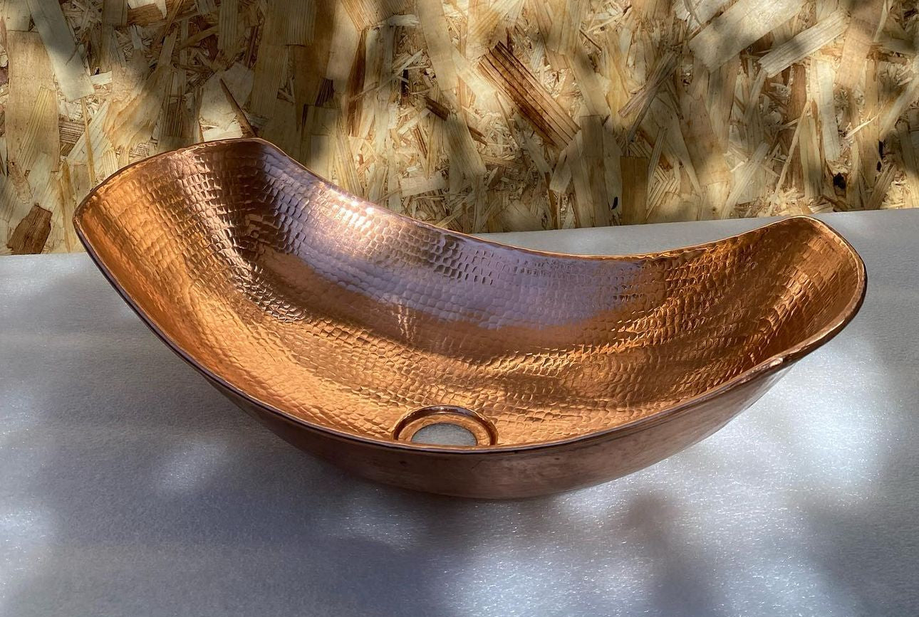 Mexican Hand Hammered Copper Sink- La Aurora CoLores Decor | Mexican Artisan Decor