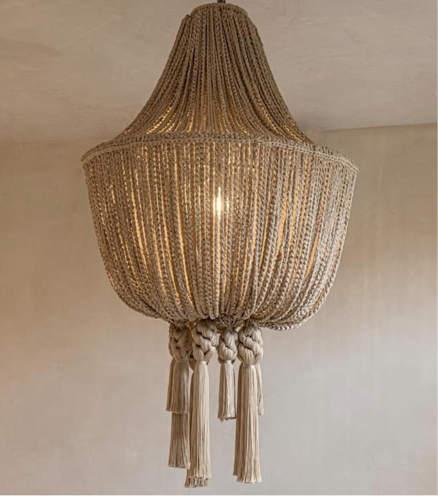Mexican Handmade Braided Tassel Chandelier-  Eli CoLores Decor | Mexican Artisan Decor