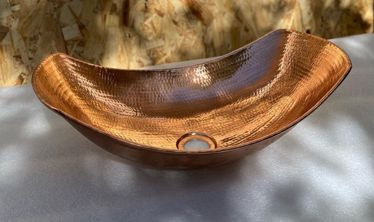 Mexican Hand Hammered Copper Sink- La Aurora CoLores Decor | Mexican Artisan Decor