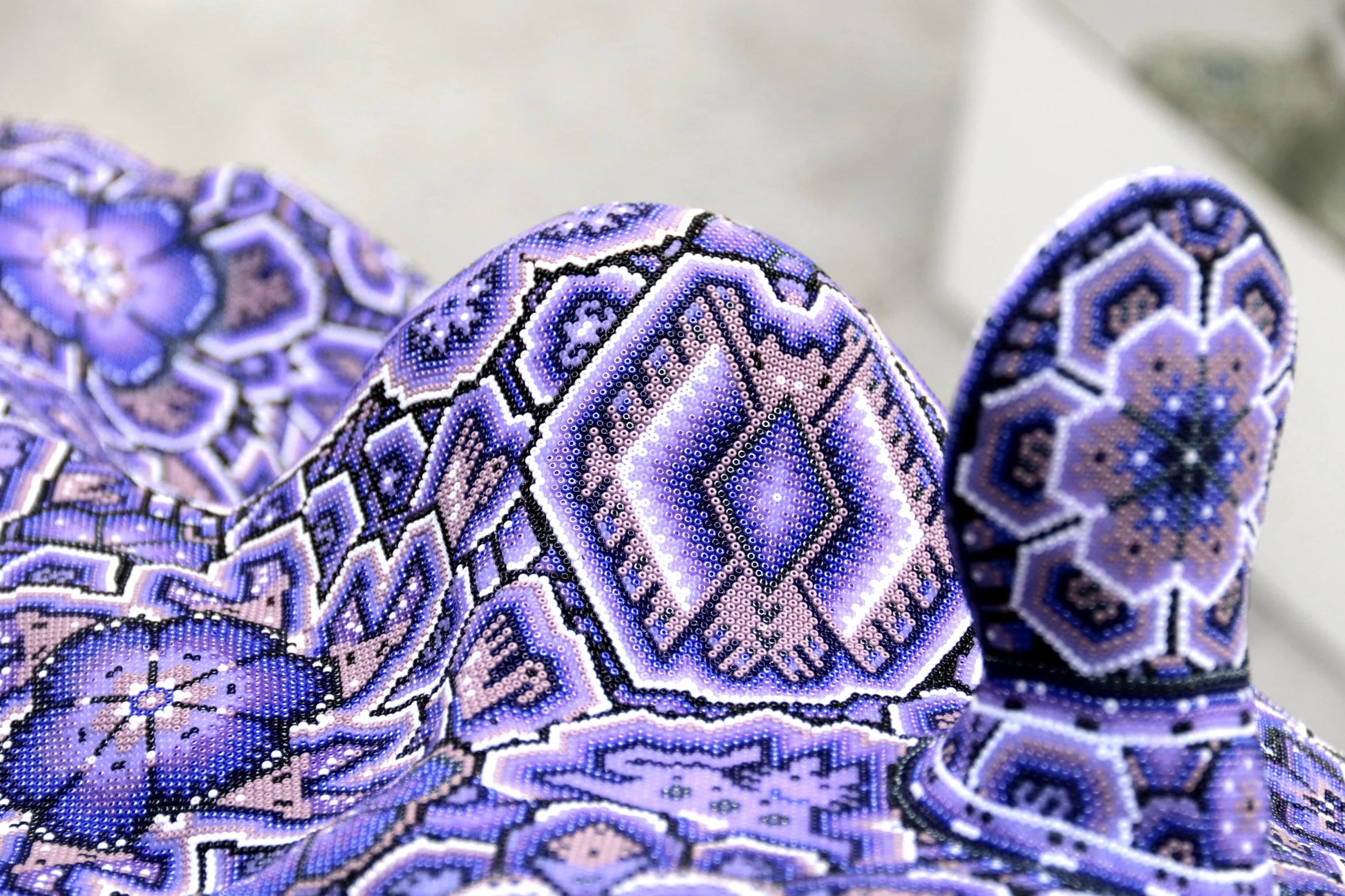 Huichol Bead Wall Decor Sculptures- Hippopotamus CoLores Decor | Mexican Artisan Decor