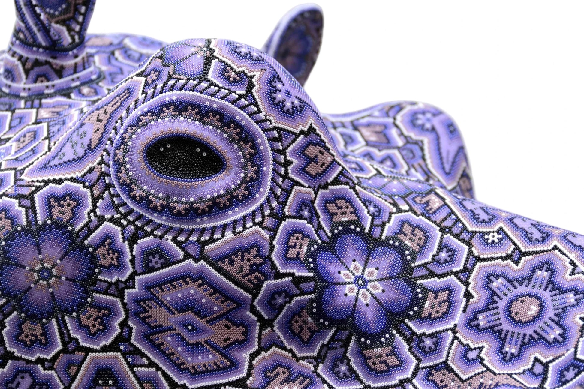 Huichol Bead Wall Decor Sculptures- Hippopotamus CoLores Decor | Mexican Artisan Decor